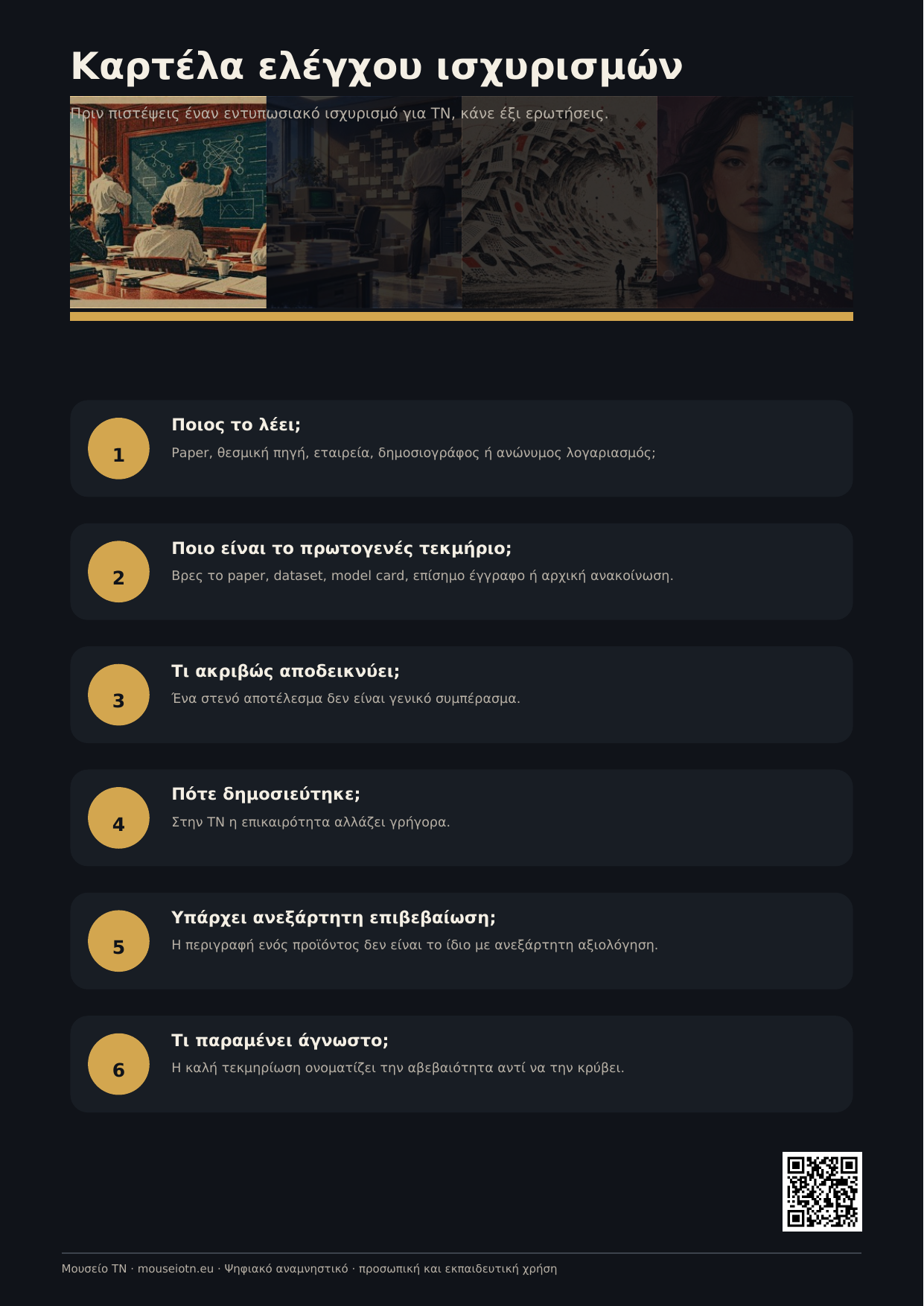 Καρτέλα ελέγχου ισχυρισμών